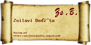 Zsilavi Beáta névjegykártya
